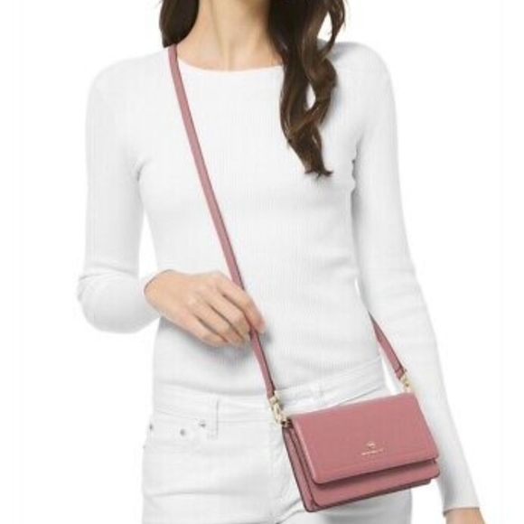 MICHAEL MICHAEL KORSJet Set Charm Leather Phone Crossbody New W/Tags Tea… - Picture 2 of 5
